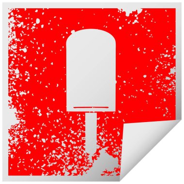 etiket ilginç sembolü turuncu Buz lolly peeling sıkıntılı Meydanı