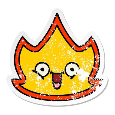 sevimli çizgi mutlu sıkıntılı etiket ateş