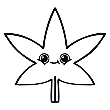 Çizim karikatür marihuana yaprağı