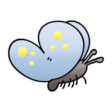 ilginç degrade gölgeli karikatür kelebek