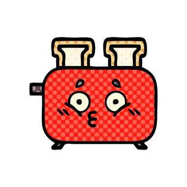 çizgi roman tarzı karikatür bir ekmek kızartma makinesi,
