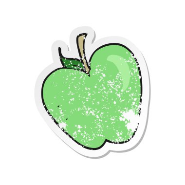 bir çizgi film Apple Retro sıkıntılı etiket