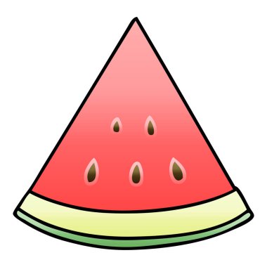 Degrade gölgeli ilginç karikatür karpuz 