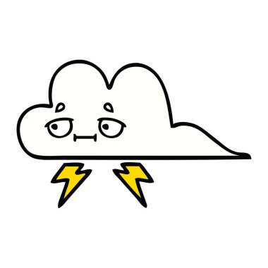sevimli çizgi bir gök gürültüsü bulut