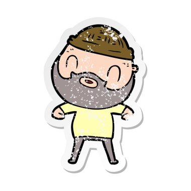 bir karikatür sıkıntılı etiket adam sakallı