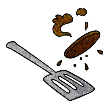 dokulu karikatür doodle bir burger saygısız