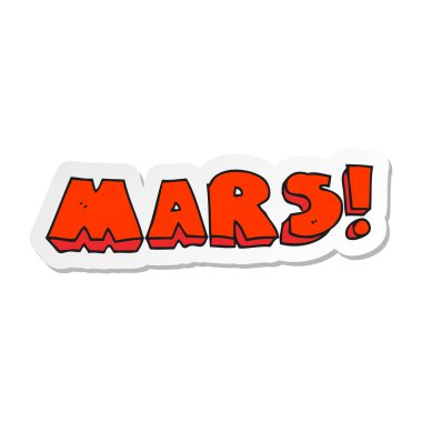 etiket bir karikatür Mars metin sembol