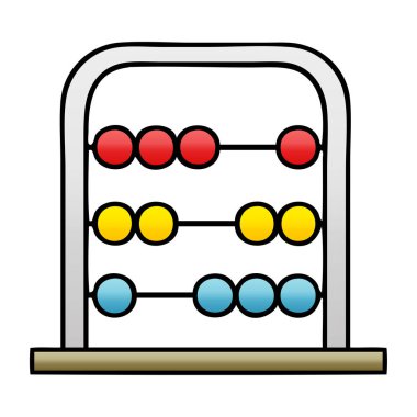 bir matematik abacus degrade gölgeli karikatür