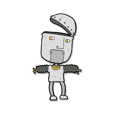 etiket açık kafa ile bir komik karikatür robot