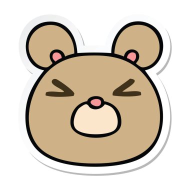 etiket bir ilginç elle çizilmiş karikatür ayı yüz