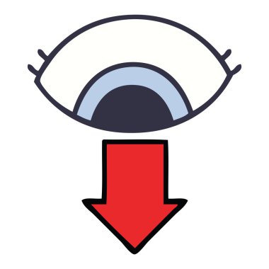 sevimli çizgi göz aşağı dönük