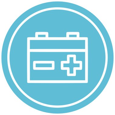 Endüstriyel pil dairesel simgesi