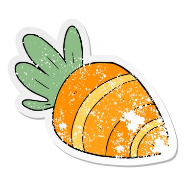 bir çizgi film havuç sıkıntılı etiket