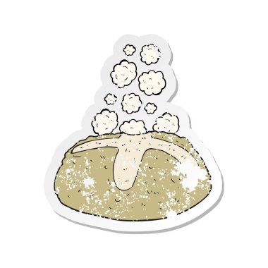 bir çizgi film somun ekmek Retro sıkıntılı etiket