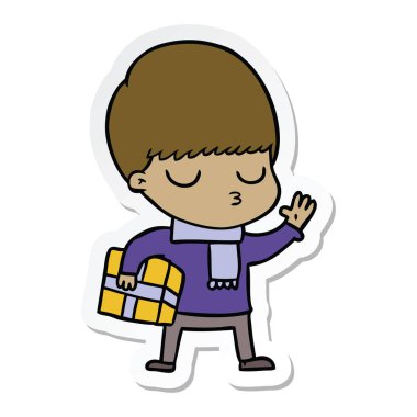 bir çizgi film sakin çocuk etiket