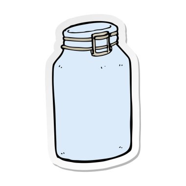 etiket, bir çizgi film cam kavanozu