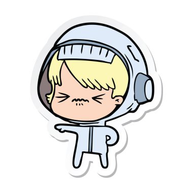 etiket bir kızgın çizgi film alan kız