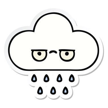 sevimli çizgi yağmur bulutu etiket