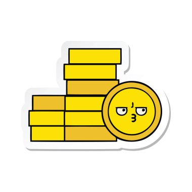 sevimli çizgi etiket paralar