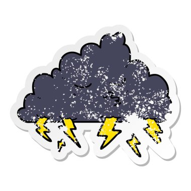 bir çizgi film fırtına bulutu sıkıntılı etiket