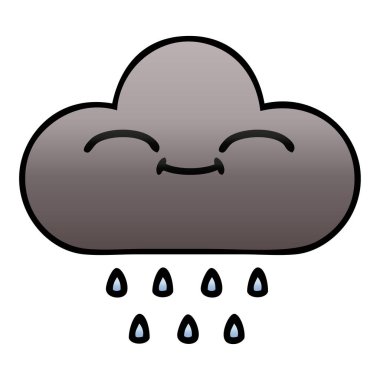 bir fırtına yağmur bulutu degrade gölgeli karikatür