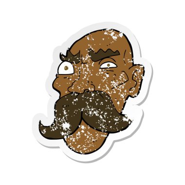 bir çizgi film kızgın ihtiyar Retro sıkıntılı etiket