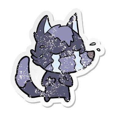 bir çizgi film ağlayan kurt sıkıntılı etiket