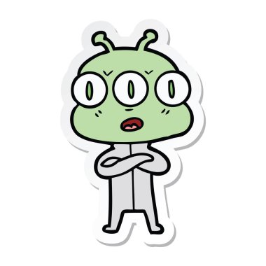 bir çizgi film üç gözlü yabancı etiket