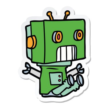 bir çizgi film robot Sticker