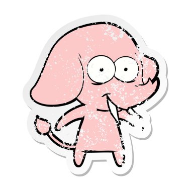 mutlu çizgi film fil sıkıntılı etiket