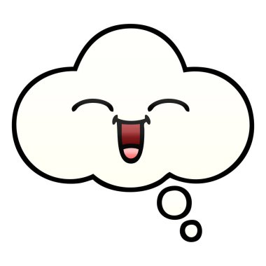 bir düşünce balonu degrade gölgeli karikatür