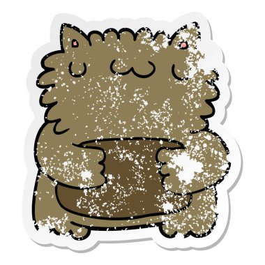 çizgi film ayı sıkıntılı etiket