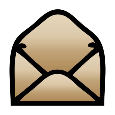 bir kağıt zarfın degrade gölgeli çizgi film