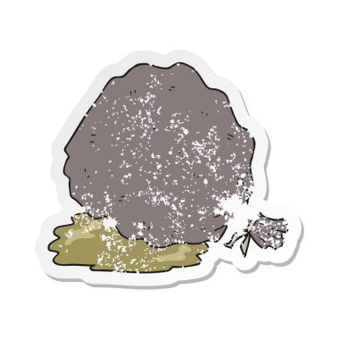 çöp karikatür çuvalı Retro sıkıntılı etiket