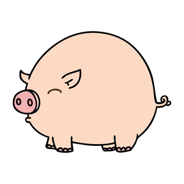 Handgezeichnetes Skurriles Cartoon Schwein — Stockvektor