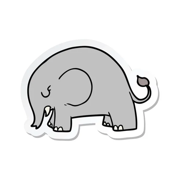 Sticker of a cute cartoon elephant — Stock Vector