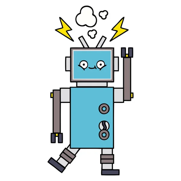 Söta tecknade dansande robot — Stock vektor