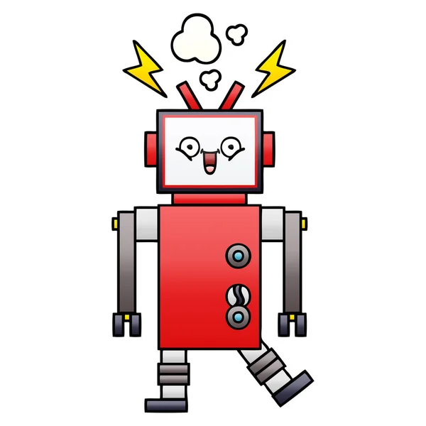 Gradiente sombreado robot de dibujos animados — Vector de stock