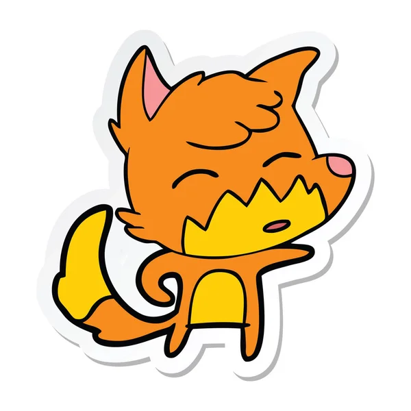 Sticker Cartoon Fox — Stock Vector