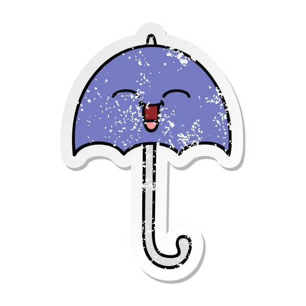 Distressed sticker of a cute cartoon umbrella — Stock Vector