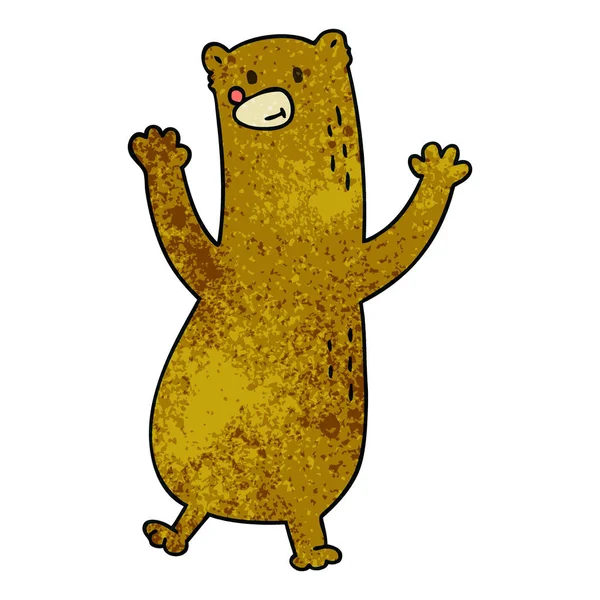 手绘古怪的卡通熊 — 图库矢量图片