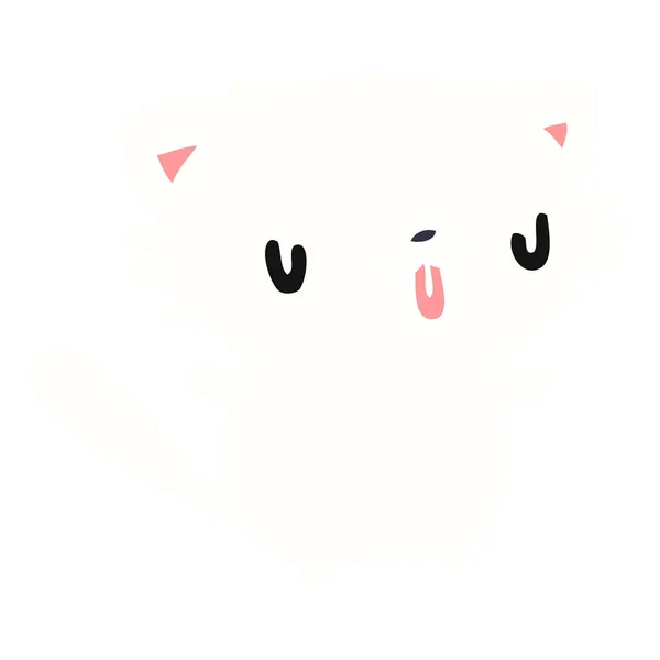 Dibujos animados de lindo gato kawaii — Vector de stock