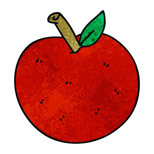 Peculiar mano dibujado dibujos animados manzana — Vector de stock