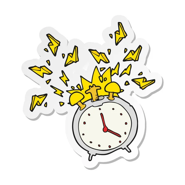 Pegatina Reloj Despertador Timbre Dibujos Animados — Vector de stock