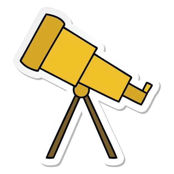 Наклейка милого мультиплікаційного телескопа — стоковий вектор
