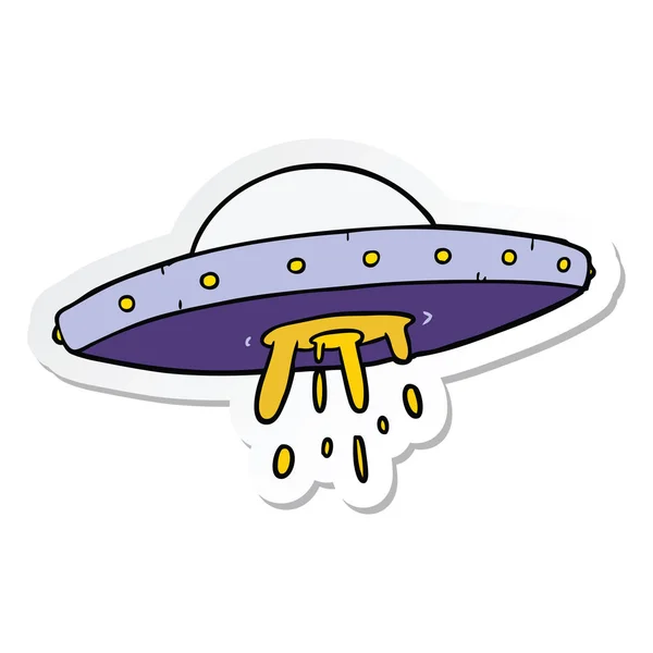 Sticker Cartoon Flying Ufo — Stock Vector