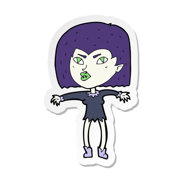 Sticker Van Een Cartoon Vampier Meisje — Stockvector