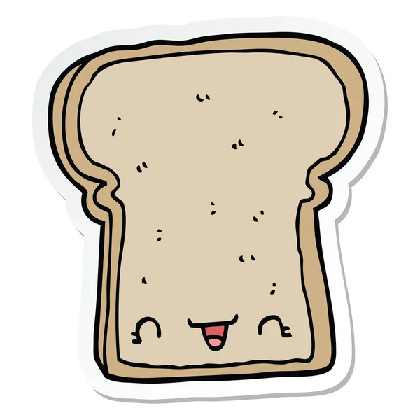 Aufkleber Einer Niedlichen Cartoon Scheibe Brot — Stockvektor