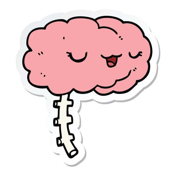 Stiker Otak Kartun Bahagia - Stok Vektor