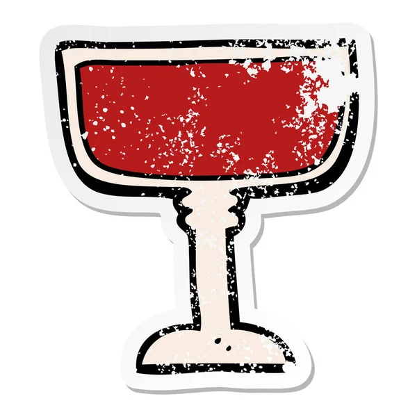 Aufkleber Eines Cartoon Weinglases — Stockvektor